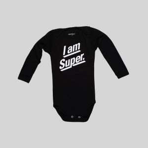 I Am Super Baby Body Set Crna