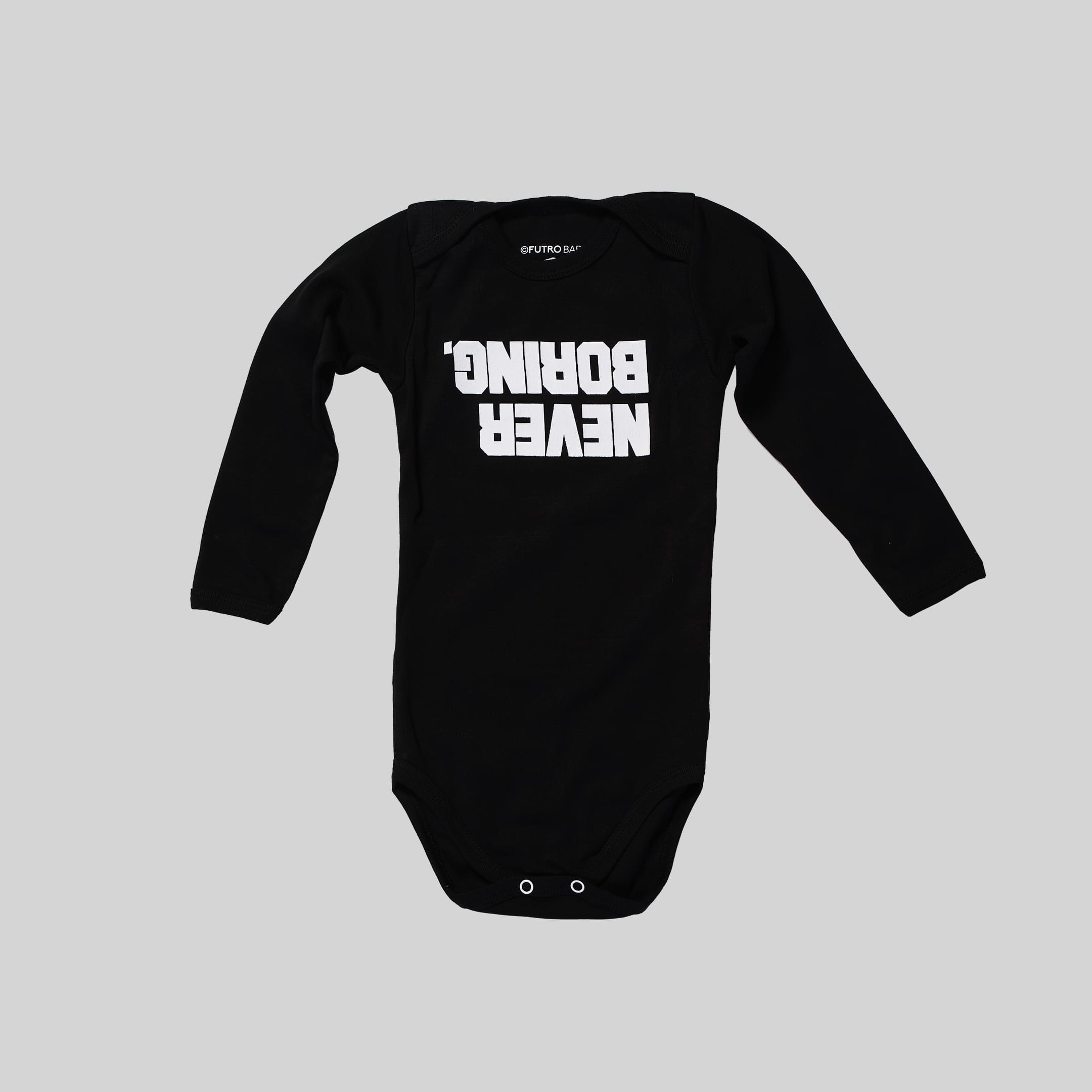 never-boring-baby-body-set-crna Never Boring Baby Body Set Crna